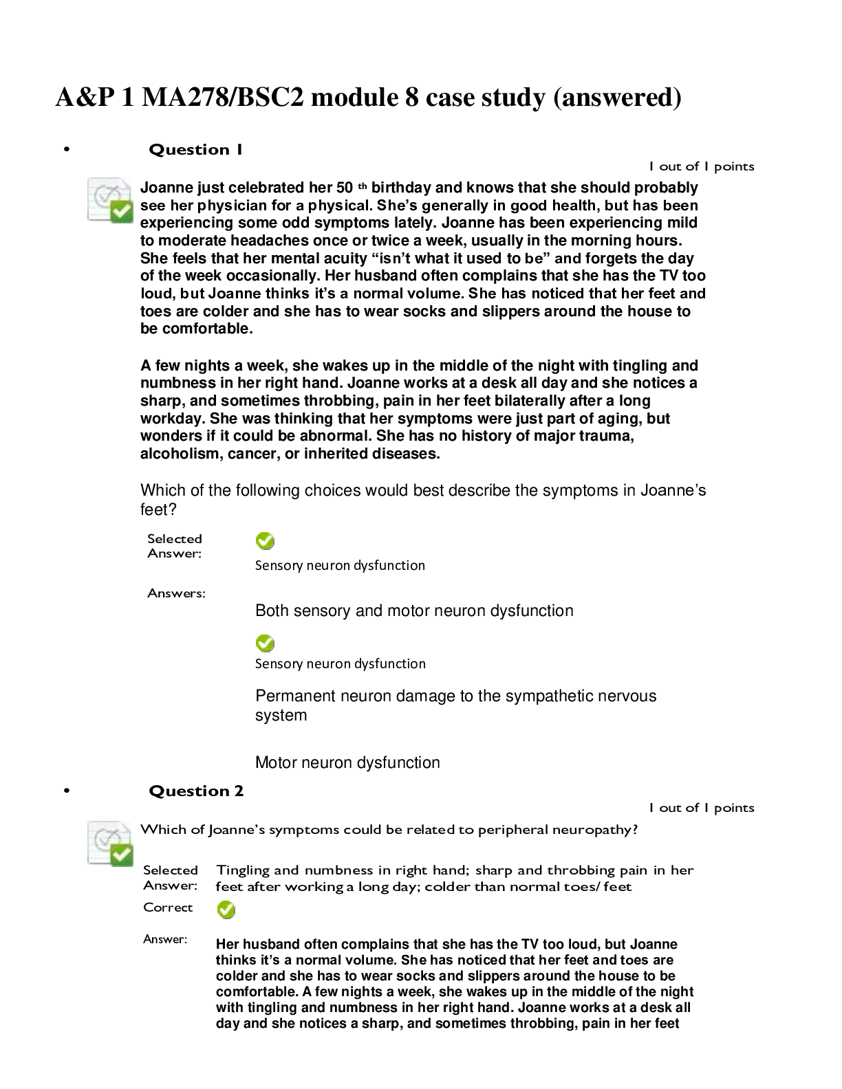 Preview image for BSC 2346-Human Anatomy and Physiology-Module 8 Quiz
